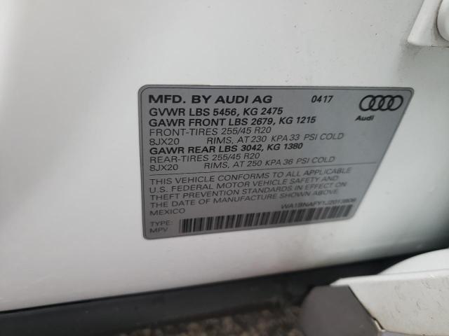 Photo 10 from auction – 2018 AUDI Q5 PREMIUM with VIN WA1BNAFY1J2013806
