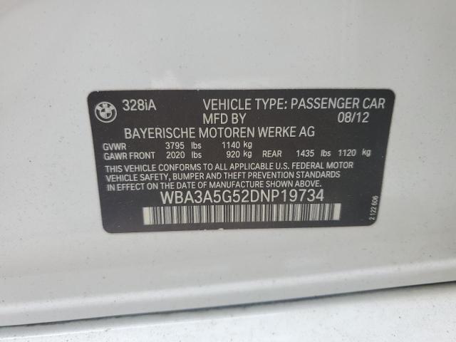 Photo 10 from auction – 2013 BMW 328 I with VIN WBA3A5G52DNP19734
