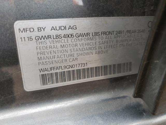 Photo 10 from auction – 2016 AUDI A4 PREMIUM with VIN WAUFFAFL9GN017731