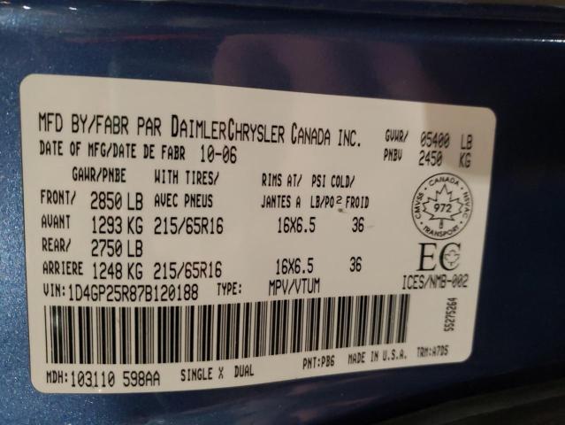 Photo 10 from auction – 2007 DODGE CARAVAN SE with VIN 1D4GP25R87B120188