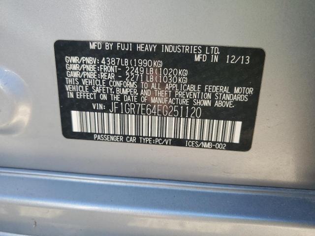Photo 10 from auction – 2014 SUBARU IMPREZA WR with VIN JF1GR7E64EG251120