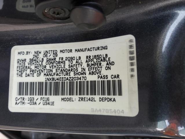Photo 10 from auction – 2010 TOYOTA COROLLA BA with VIN 1NXBU4EE0AZ203470