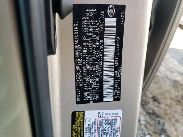 Photo 10 from auction – 2007 TOYOTA CAMRY CE with VIN 4T1BE46K27U721610