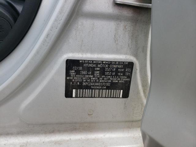 Photo 10 from auction – 2019 HYUNDAI ACCENT SE with VIN 3KPC24A34KE070182