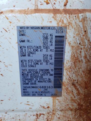 Photo 10 from auction – 2014 NISSAN PATHFINDER with VIN 5N1AR2MN6EC688163