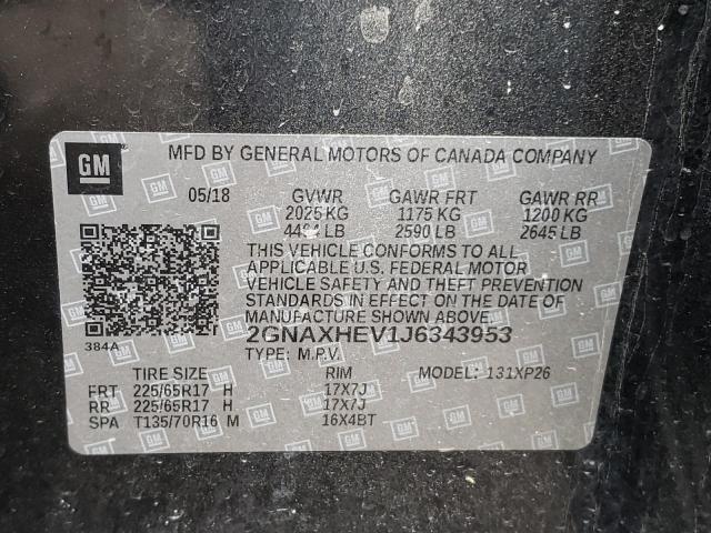 Photo 10 from auction – 2018 CHEVROLET EQUINOX LS with VIN 2GNAXHEV1J6343953