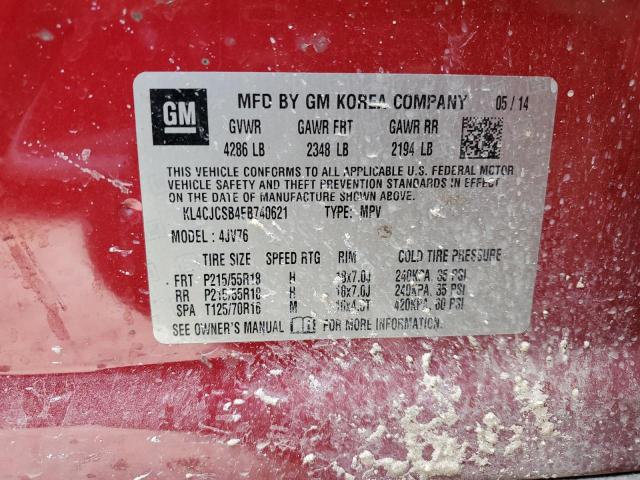Photo 10 from auction – 2014 BUICK ENCORE with VIN KL4CJCSB4EB740621