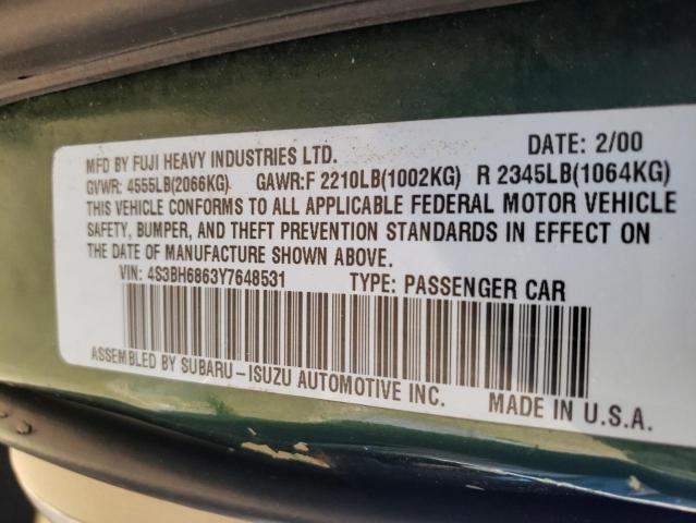 Photo 10 from auction – 2000 SUBARU LEGACY OUT with VIN 4S3BH6863Y7648531