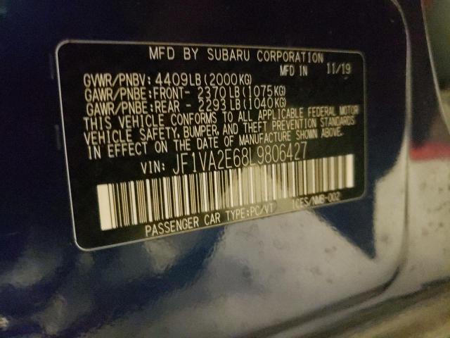 Photo 10 from auction – 2020 SUBARU WRX STI with VIN JF1VA2E68L9806427