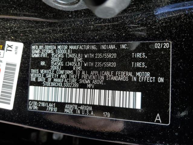 Photo 10 from auction – 2020 TOYOTA HIGHLANDER with VIN 5TDEBRCH0LS002399