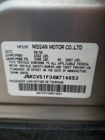 Photo 10 from auction – 2004 INFINITI G35 with VIN JNKCV51F34M714653