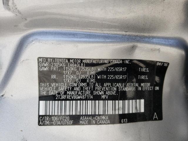 Photo 10 from auction – 2016 TOYOTA RAV4 with VIN 2T3RFREV8GW487114