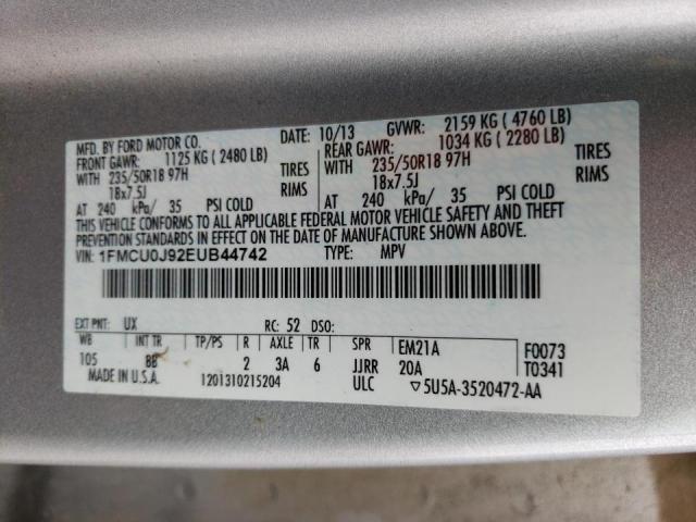 Photo 10 from auction – 2014 FORD ESCAPE TIT with VIN 1FMCU0J92EUB44742