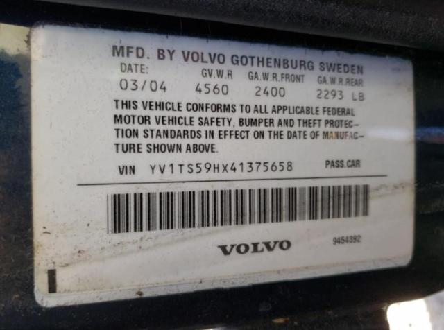Photo 10 from auction – 2004 VOLVO S80 2.5T with VIN YV1TS59HX41375658
