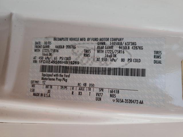 Photo 10 from auction – 2006 FORD FOUR WINDS with VIN 1FDXE45S86HB19289