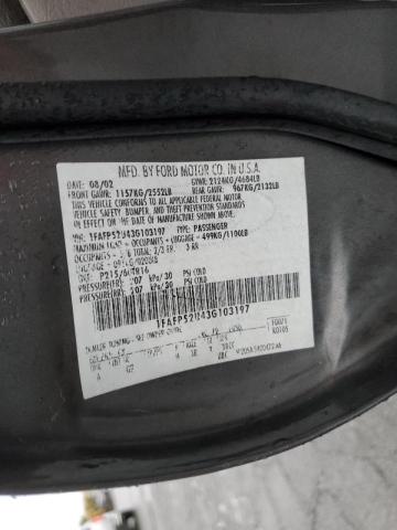 Photo 10 from auction – 2003 FORD TAURUS LX with VIN 1FAFP52U43G103197