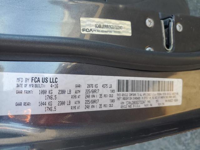 Photo 10 from auction – 2016 JEEP COMPASS SP with VIN 1C4NJDBB3GD733347