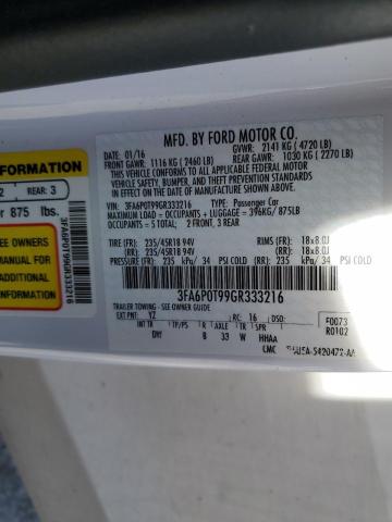 Photo 10 from auction – 2016 FORD FUSION with VIN 3FA6P0T99GR333216