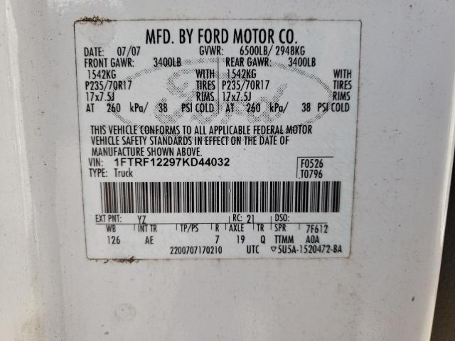 Photo 10 from auction – 2007 FORD F150 with VIN 1FTRF12297KD44032