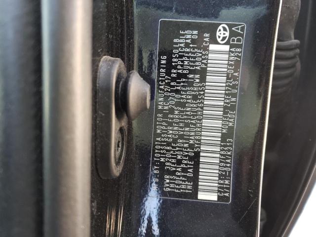 Photo 10 from auction – 2017 TOYOTA COROLLA L with VIN 5YFBURHE0HP655455