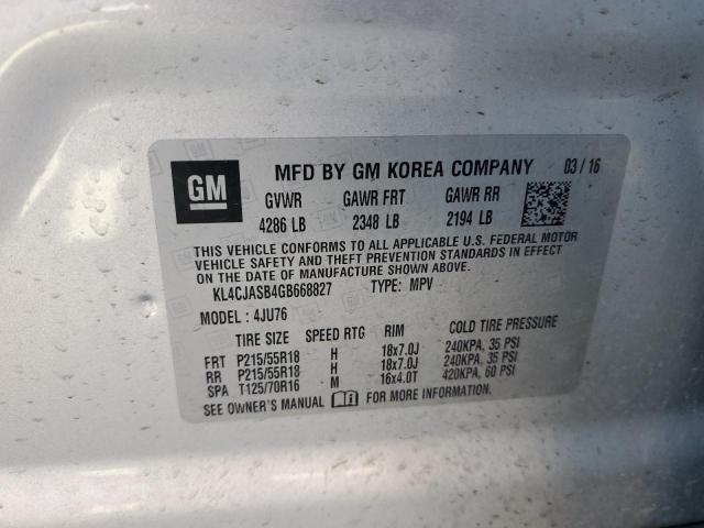 Photo 10 from auction – 2016 BUICK ENCORE with VIN KL4CJASB4GB668827