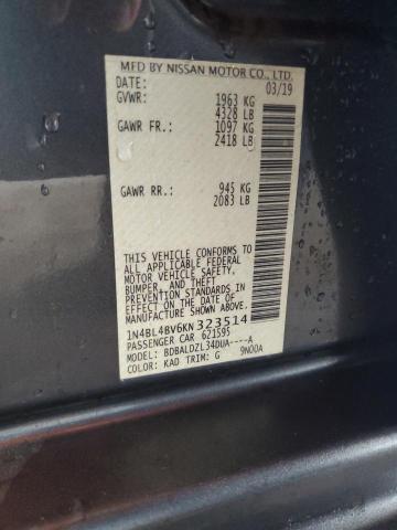 Photo 10 from auction – 2019 NISSAN ALTIMA S with VIN 1N4BL4BV6KN323514