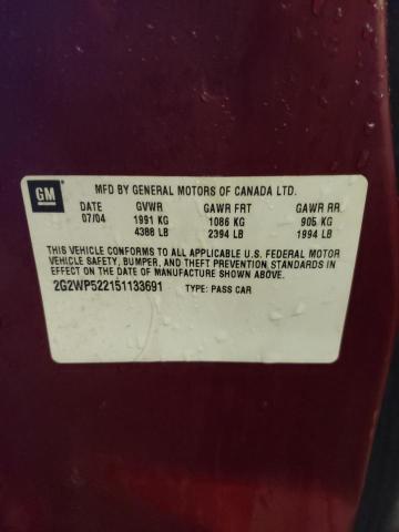 Photo 10 from auction – 2005 PONTIAC GRAND PRIX with VIN 2G2WP522151133691