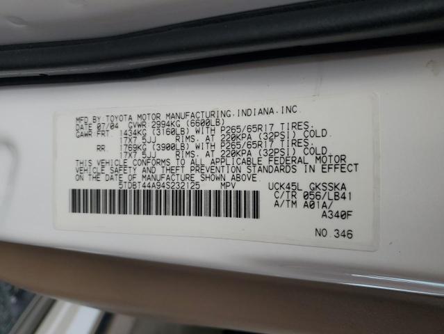 Photo 10 from auction – 2004 TOYOTA SEQUOIA SR with VIN 5TDBT44A94S232125