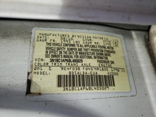 Photo 10 from auction – 2011 NISSAN VERSA S with VIN 3N1BC1AP6BL405029