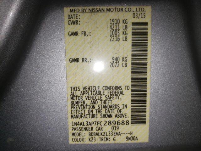 Photo 10 from auction – 2015 NISSAN ALTIMA 2.5 with VIN 1N4AL3AP7FC289688