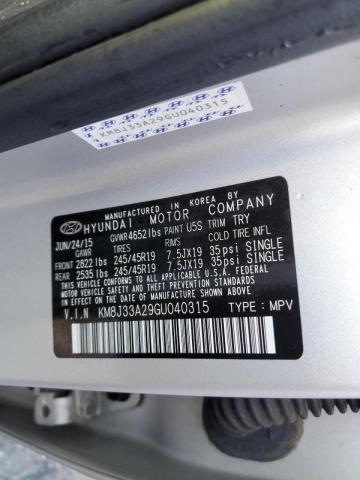 Photo 10 from auction – 2016 HYUNDAI TUCSON LIM with VIN KM8J33A29GU040315