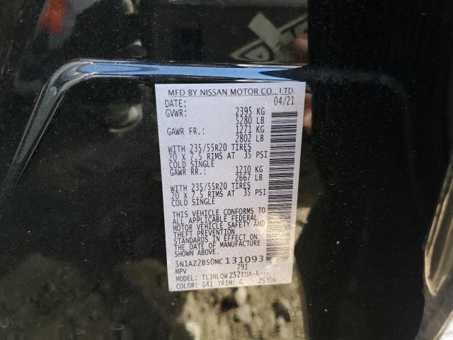 Photo 10 from auction – 2021 NISSAN MURANO SV with VIN 5N1AZ2BS0MC131093