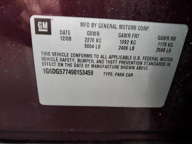 Photo 10 from auction – 2009 CADILLAC CTS with VIN 1G6DG577490153459