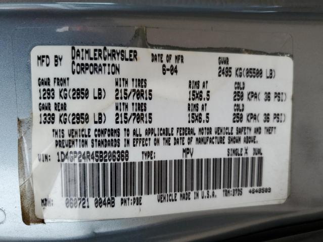 Photo 10 from auction – 2005 DODGE GRAND CARA with VIN 1D4GP24R45B206368