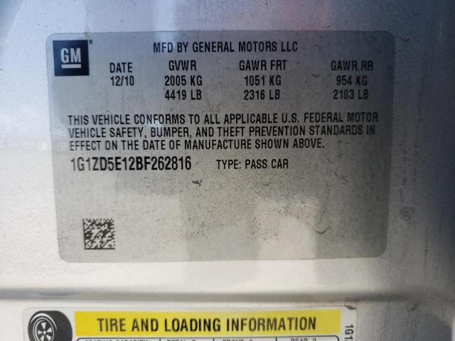 Photo 10 from auction – 2011 CHEVROLET MALIBU 2LT with VIN 1G1ZD5E12BF262816