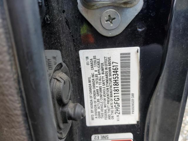 Photo 10 from auction – 2008 HONDA CIVIC EX with VIN 2HGFG11818H534617