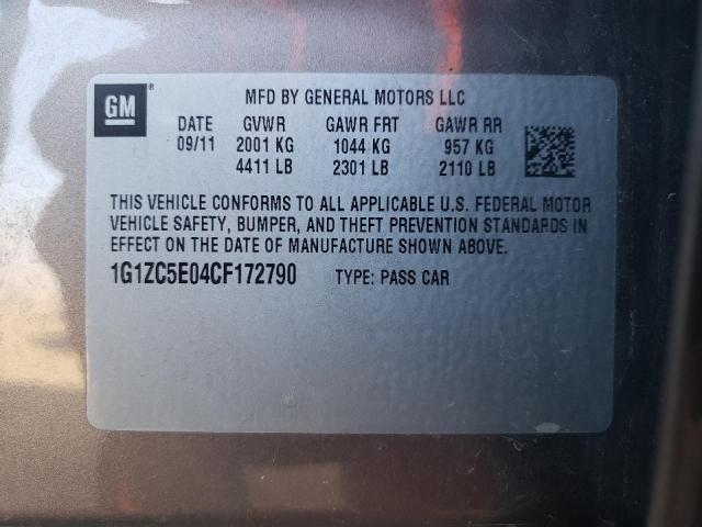 Photo 10 from auction – 2012 CHEVROLET MALIBU 1LT with VIN 1G1ZC5E04CF172790