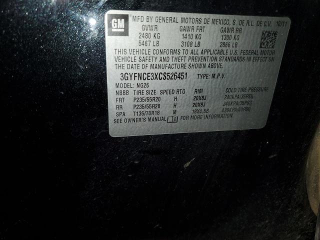 Photo 10 from auction – 2012 CADILLAC SRX PREMIU with VIN 3GYFNCE3XCS526451