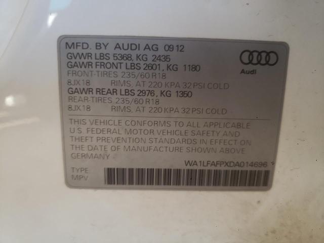 Photo 10 from auction – 2013 AUDI Q5 with VIN WA1LFAFPXDA014696