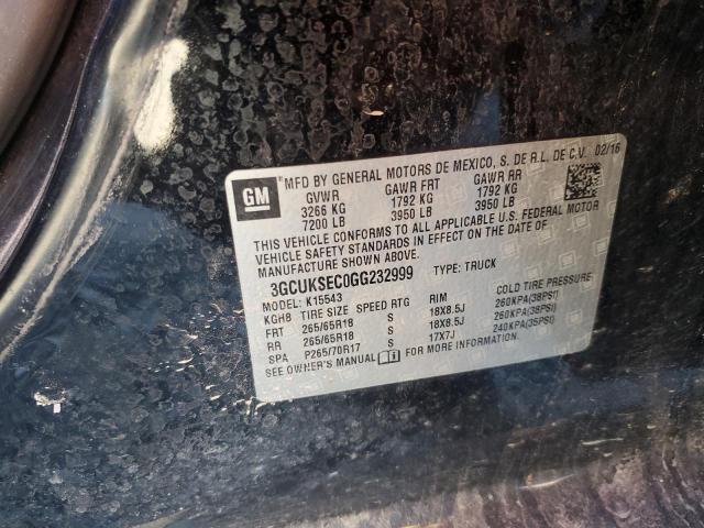 Photo 10 from auction – 2016 CHEVROLET SILVERADO with VIN 3GCUKSEC0GG232999