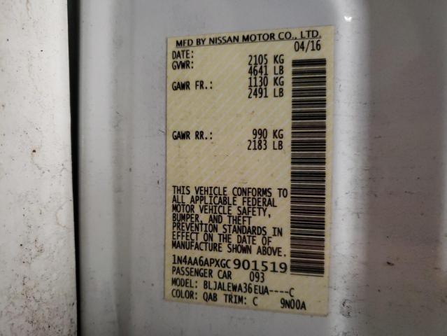 Photo 10 from auction – 2016 NISSAN MAXIMA 3.5 with VIN 1N4AA6APXGC901519