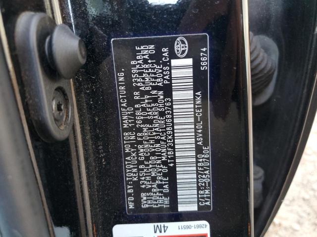 Photo 10 from auction – 2011 TOYOTA CAMRY BASE with VIN 4T1BF3EK9BU683763