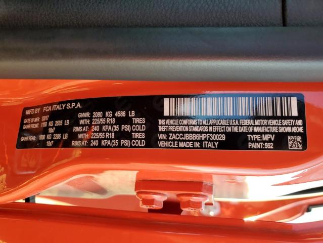 Photo 10 from auction – 2017 JEEP RENEGADE L with VIN ZACCJBBB6HPF30029