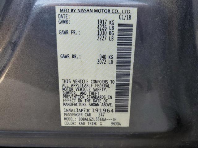 Photo 10 from auction – 2018 NISSAN ALTIMA 2.5 with VIN 1N4AL3AP7JC191964