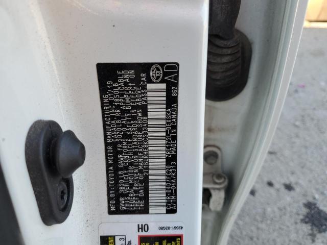 Photo 10 from auction – 2019 TOYOTA COROLLA L with VIN 2T1BURHE8KC233408