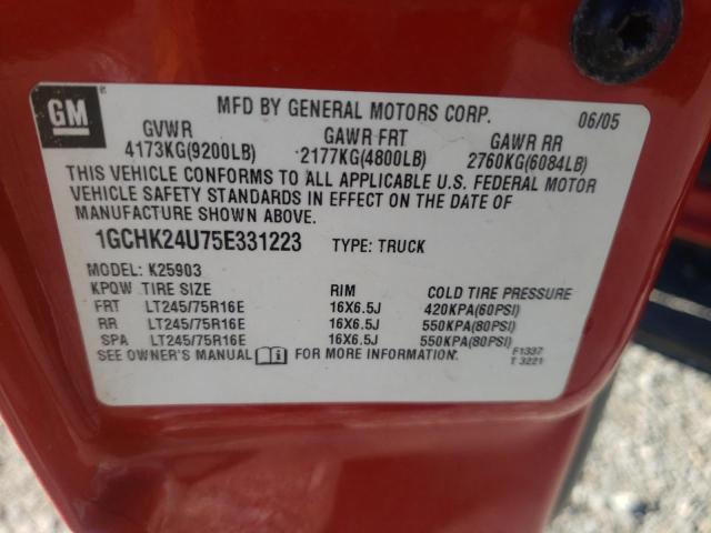 Photo 10 from auction – 2005 CHEVROLET SILVERADO with VIN 1GCHK24U75E331223