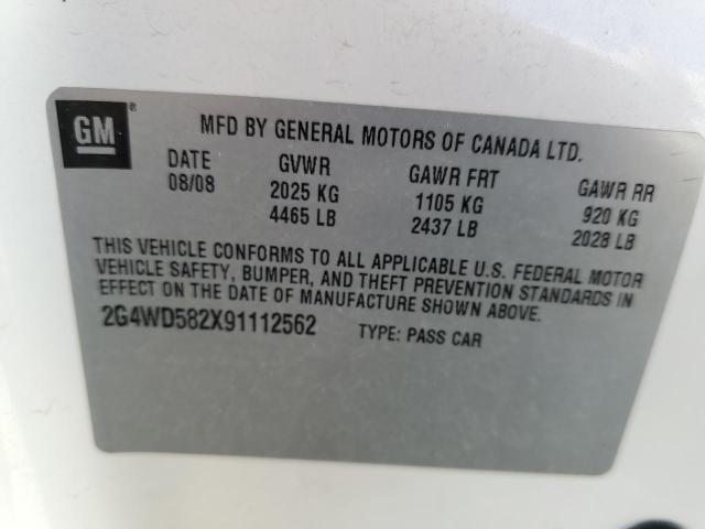 Photo 10 from auction – 2009 BUICK LACROSSE C with VIN 2G4WD582X91112562