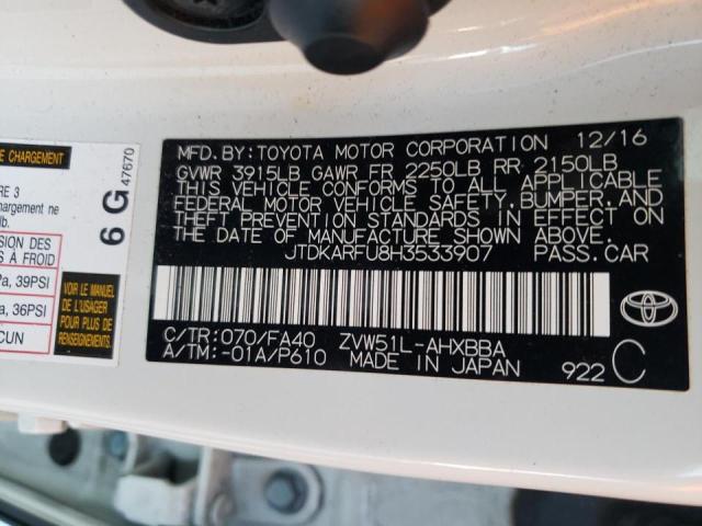 Photo 10 from auction – 2017 TOYOTA PRIUS with VIN JTDKARFU8H3533907