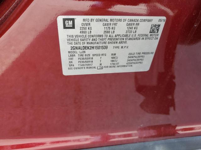 Photo 10 from auction – 2017 CHEVROLET EQUINOX PR with VIN 2GNALDEK2H1501539