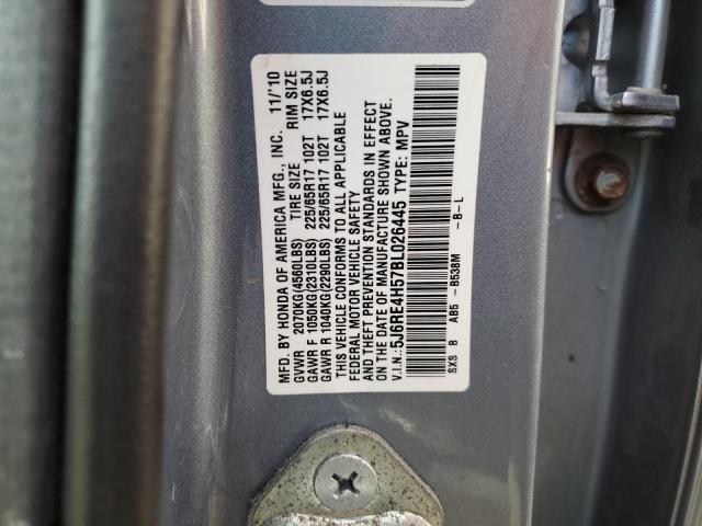 Photo 10 from auction – 2011 HONDA CR-V EX with VIN 5J6RE4H57BL026445